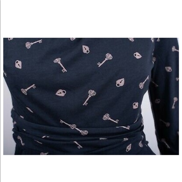 Boden Mabel Lock and Key Long Sleeve Jersey Dress - Picture 2 of 3
